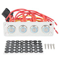 4 Gang Stainless Steel Switch Panel with Blue Ring Light
